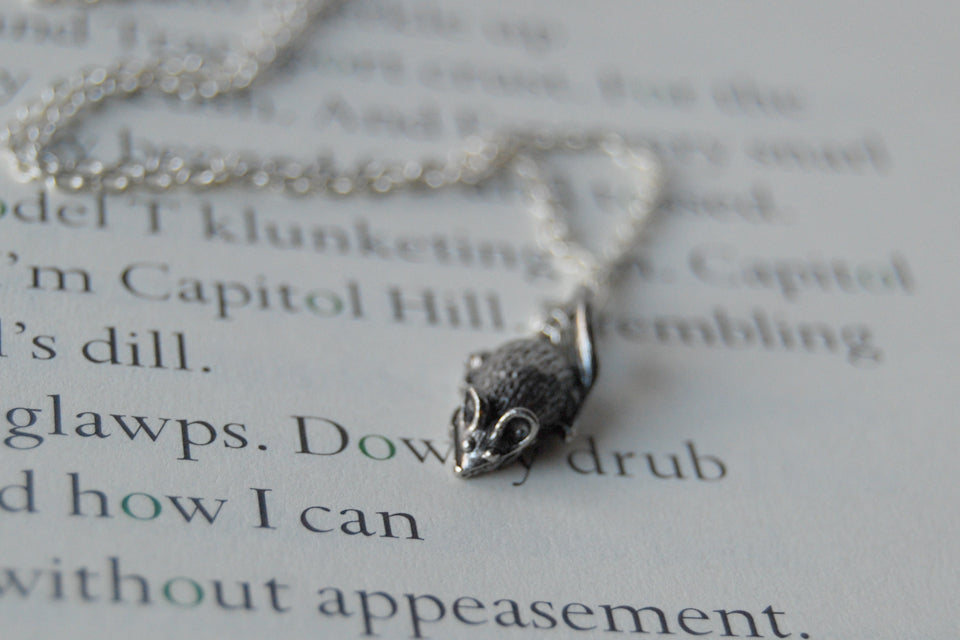 Teeny Tiny Mouse Necklace | Cute Little Silver Mouse Charm Necklace | Rat Necklace - Enchanted Leaves - Nature Jewelry - Unique Handmade Gifts