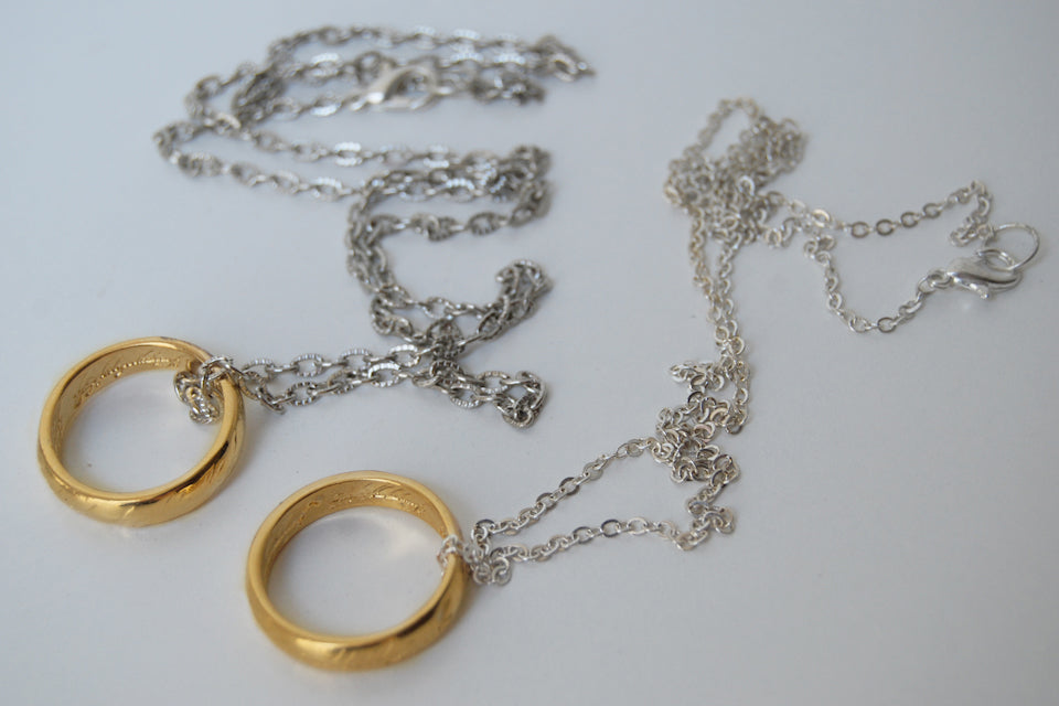 My Preciousss! | The One Ring Necklace | Lord of the Rings Necklace | Gold Ring of Power - Enchanted Leaves - Nature Jewelry - Unique Handmade Gifts