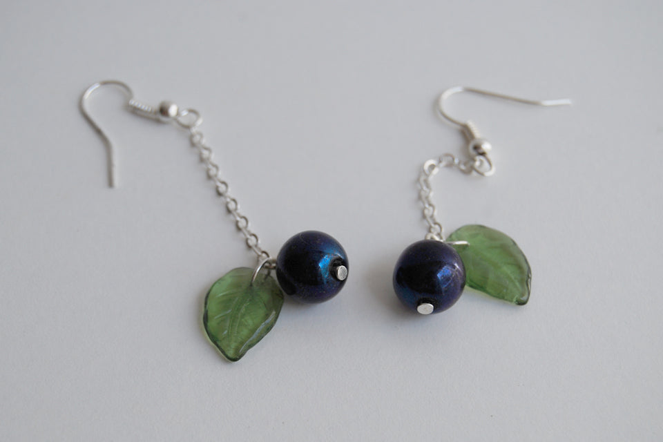 Nightlock Earrings | Hunger Games Jewelry | Berry Earrings - Enchanted Leaves - Nature Jewelry - Unique Handmade Gifts