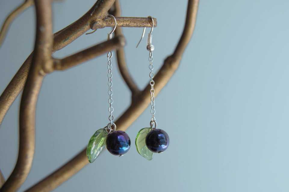 Nightlock Earrings | Hunger Games Jewelry | Berry Earrings - Enchanted Leaves - Nature Jewelry - Unique Handmade Gifts