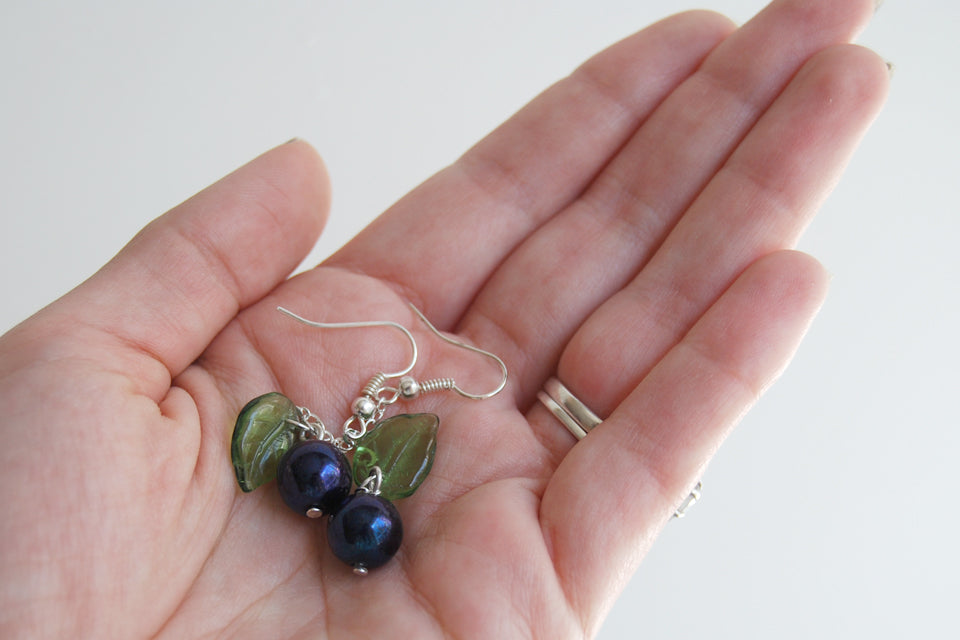 Nightlock Earrings | Hunger Games Jewelry | Berry Earrings - Enchanted Leaves - Nature Jewelry - Unique Handmade Gifts