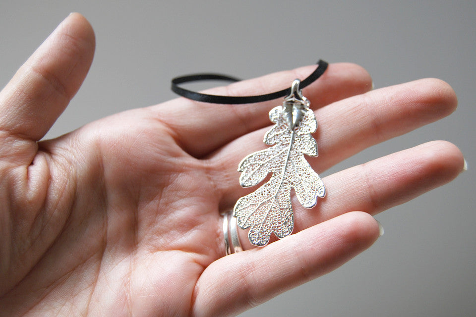 Real Oak Leaf Ornament  | Electroformed Nature | Fall Leaf Ornament | Nature Gift - Enchanted Leaves - Nature Jewelry - Unique Handmade Gifts