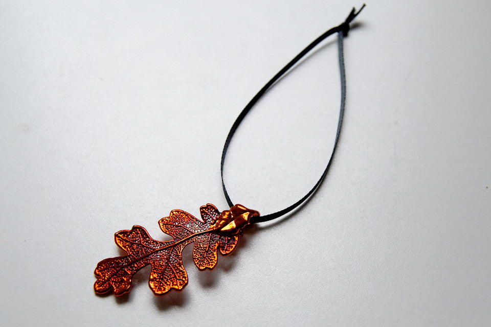 Real Oak Leaf Ornament  | Electroformed Nature | Fall Leaf Ornament | Nature Gift - Enchanted Leaves - Nature Jewelry - Unique Handmade Gifts