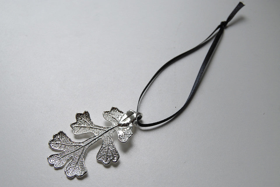 Real Oak Leaf Ornament  | Electroformed Nature | Fall Leaf Ornament | Nature Gift - Enchanted Leaves - Nature Jewelry - Unique Handmade Gifts