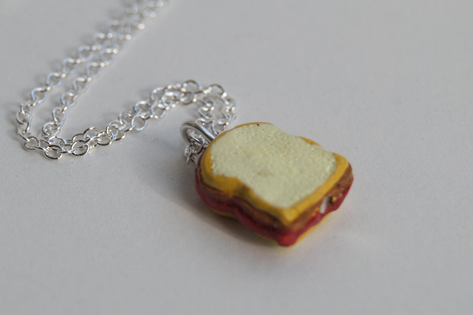 It's Peanut Butter Jelly Time! | Sandwich Charm Necklace - Enchanted Leaves - Nature Jewelry - Unique Handmade Gifts