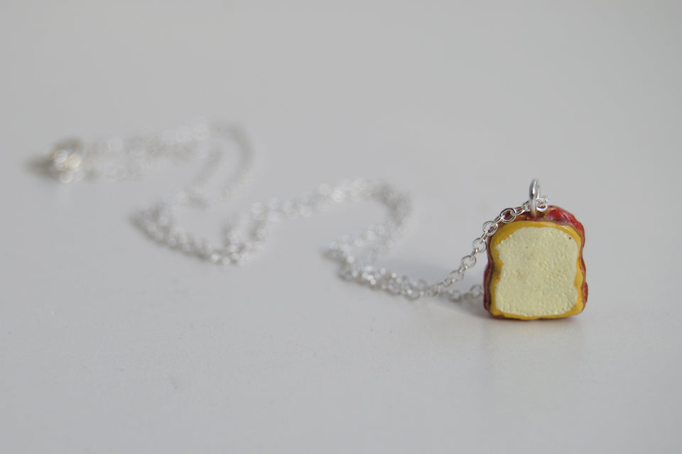 It's Peanut Butter Jelly Time! | Sandwich Charm Necklace - Enchanted Leaves - Nature Jewelry - Unique Handmade Gifts