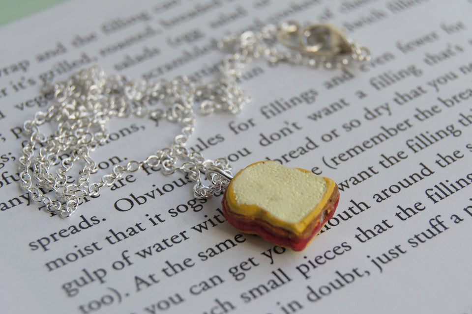 It's Peanut Butter Jelly Time! | Sandwich Charm Necklace - Enchanted Leaves - Nature Jewelry - Unique Handmade Gifts