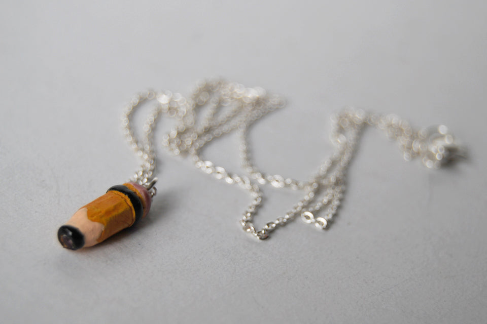 Teeny Tiny Pencil Necklace - Enchanted Leaves - Nature Jewelry - Unique Handmade Gifts