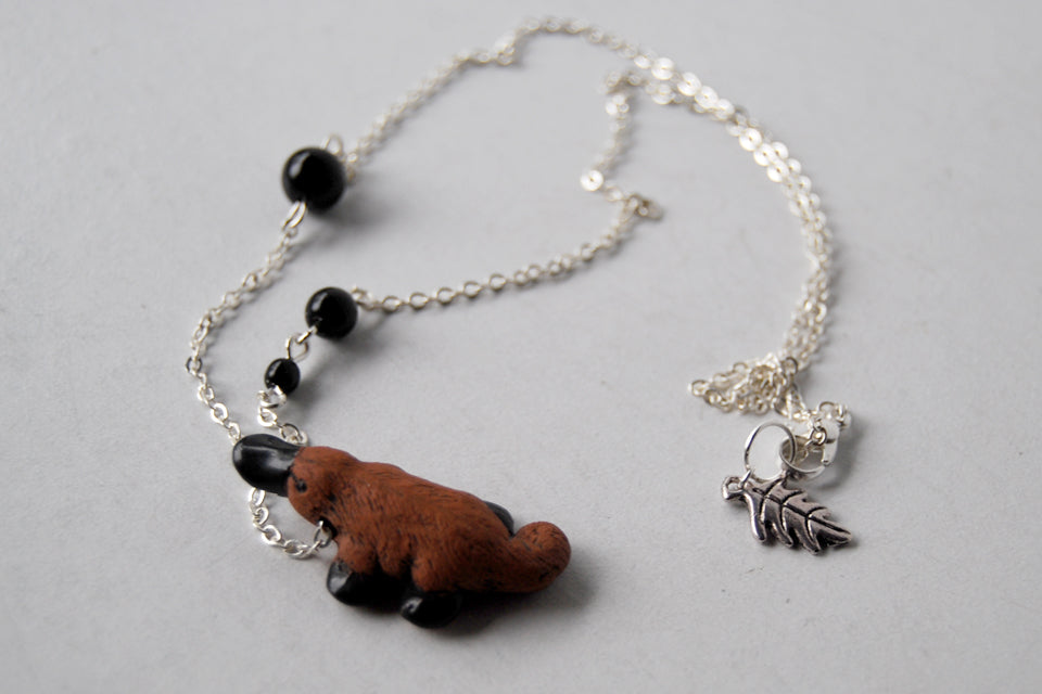 Darling Platypus Necklace | Handmade Platypus Pendant | Cute Platypus Necklace - Enchanted Leaves - Nature Jewelry - Unique Handmade Gifts