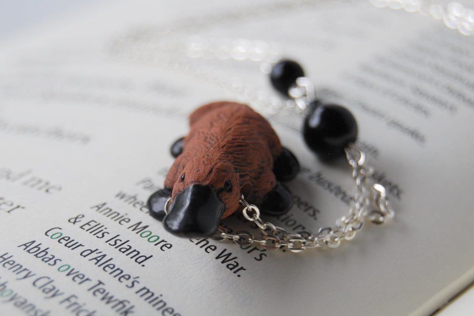 Darling Platypus Necklace | Handmade Platypus Pendant | Cute Platypus Necklace - Enchanted Leaves - Nature Jewelry - Unique Handmade Gifts