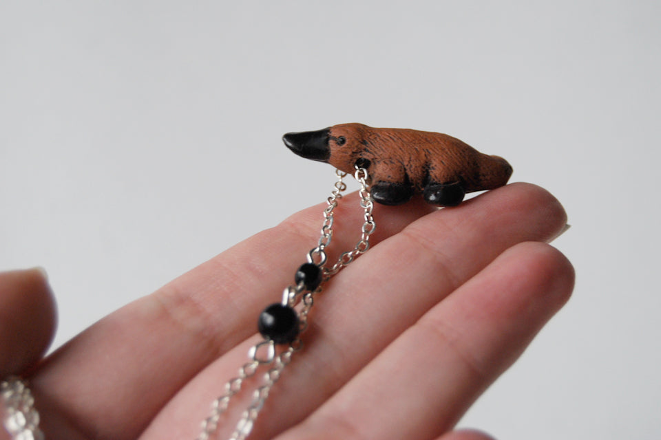 Darling Platypus Necklace | Handmade Platypus Pendant | Cute Platypus Necklace - Enchanted Leaves - Nature Jewelry - Unique Handmade Gifts