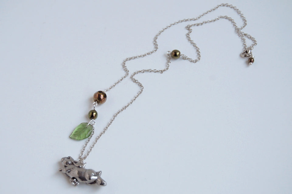 Rhosgobel Rabbit | The Hobbit Necklace | Rabbit Charm Necklace - Enchanted Leaves - Nature Jewelry - Unique Handmade Gifts