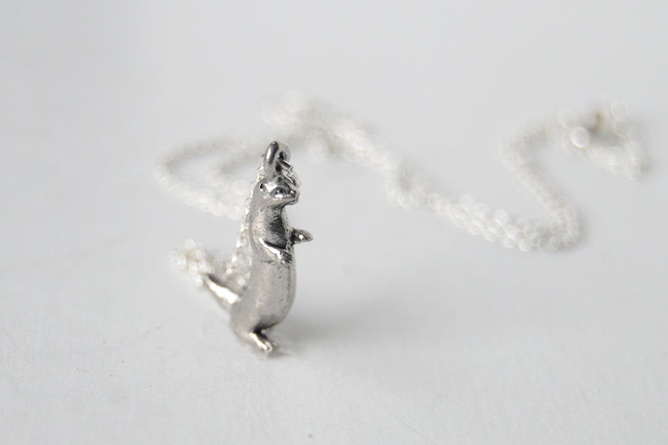 River Otter Necklace | Cute Silver Otter Charm Necklace | Otter Pendant - Enchanted Leaves - Nature Jewelry - Unique Handmade Gifts