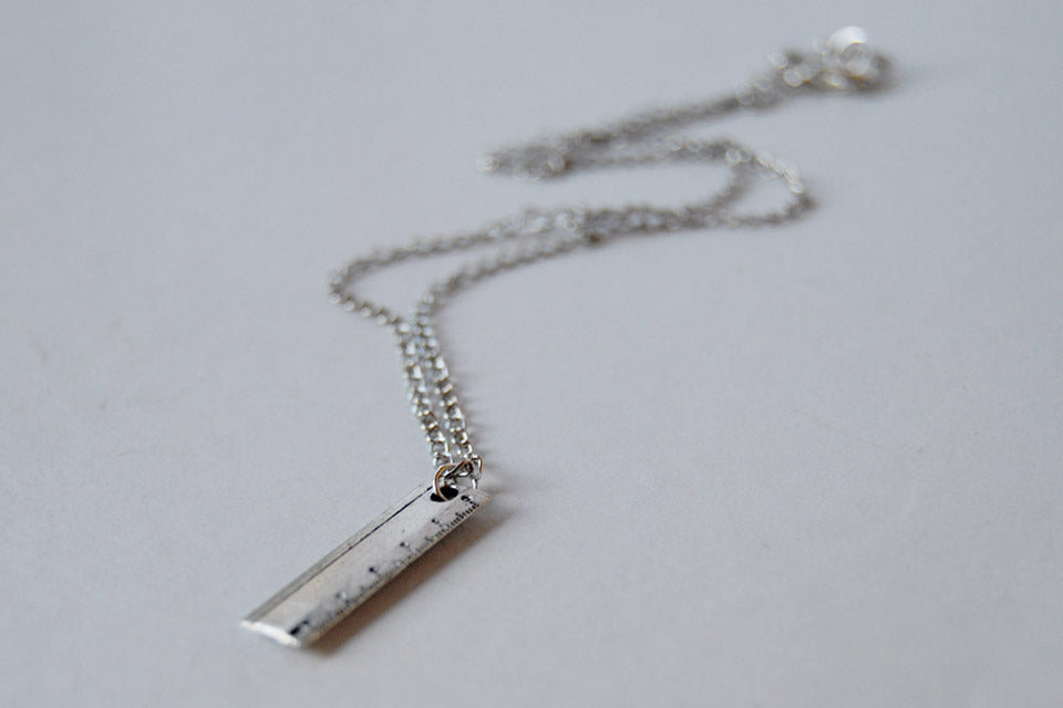 Tiny Ruler Necklace - Enchanted Leaves - Nature Jewelry - Unique Handmade Gifts