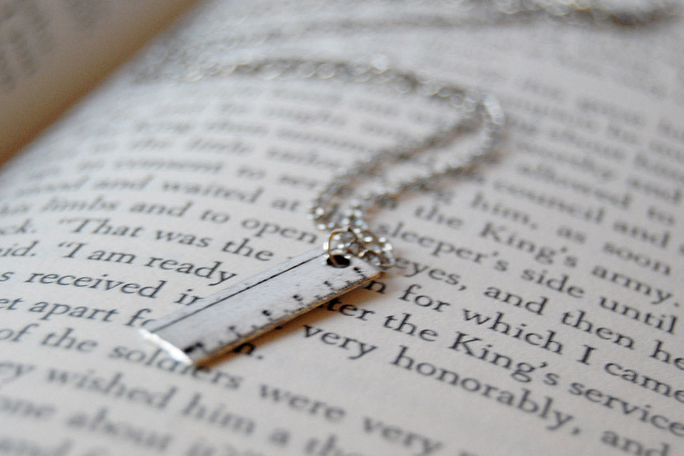 Tiny Ruler Necklace - Enchanted Leaves - Nature Jewelry - Unique Handmade Gifts