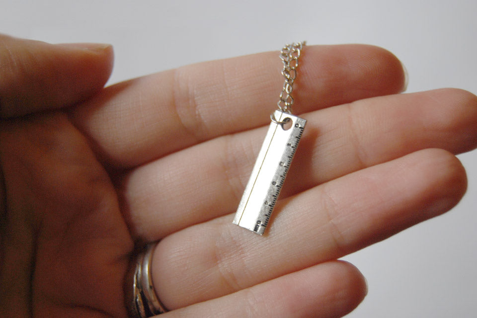 Tiny Ruler Necklace - Enchanted Leaves - Nature Jewelry - Unique Handmade Gifts