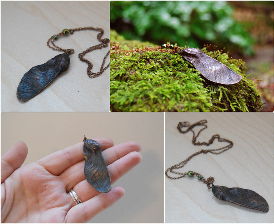 Tipuana Seed Pod Necklace - Enchanted Leaves - Nature Jewelry - Unique Handmade Gifts