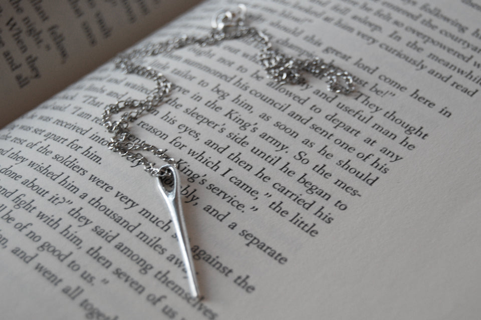 Sewing Needle Necklace | Silver Sewing Needle Charm Necklace - Enchanted Leaves - Nature Jewelry - Unique Handmade Gifts