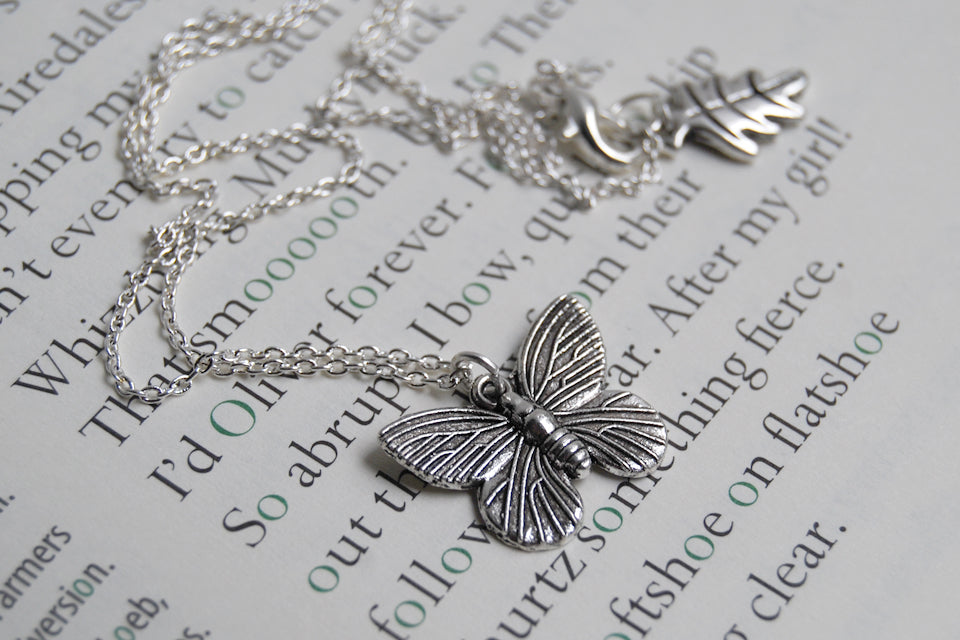 Lovely Little Butterfly Necklace | Silver Butterfly Charm Necklace | Cute Butterfly Pendant - Enchanted Leaves - Nature Jewelry - Unique Handmade Gifts