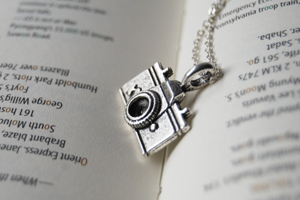 Tiny Camera Necklace - Enchanted Leaves - Nature Jewelry - Unique Handmade Gifts