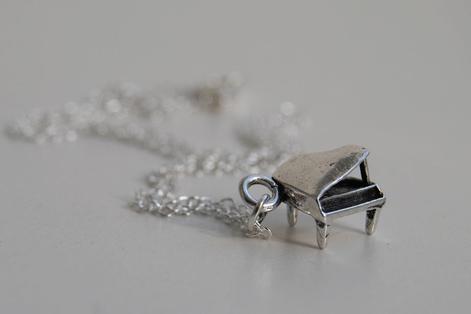 Teeny Piano Necklace - Enchanted Leaves - Nature Jewelry - Unique Handmade Gifts