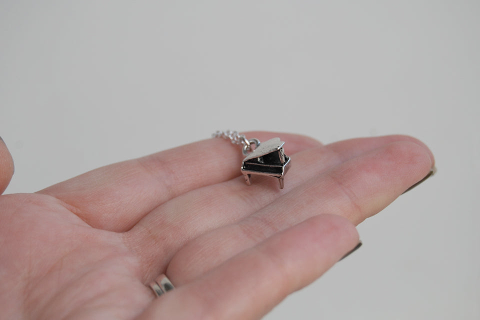 Teeny Piano Necklace - Enchanted Leaves - Nature Jewelry - Unique Handmade Gifts