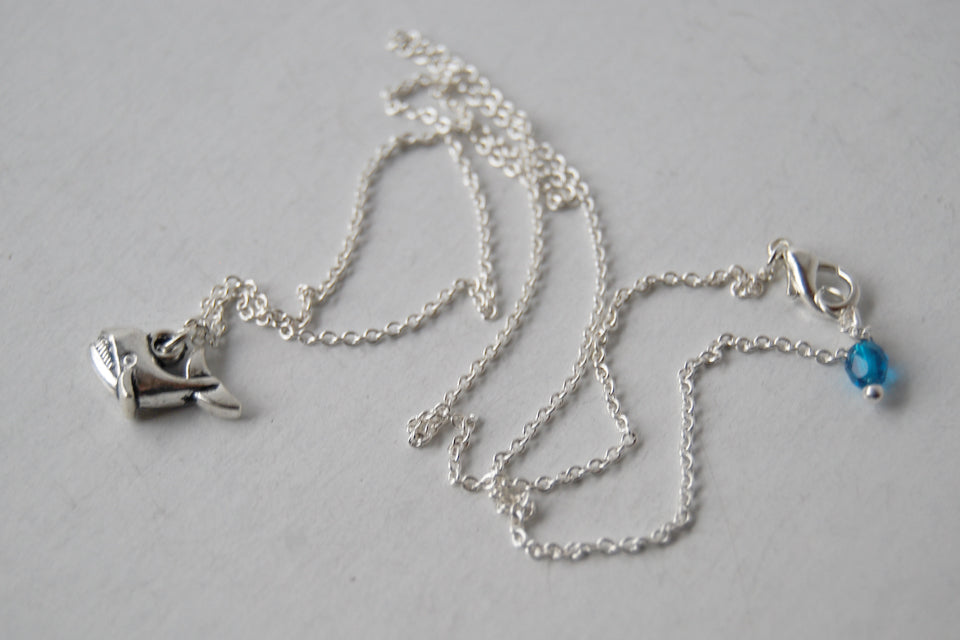 Little Silver Whale Necklace | Tiny Whale Charm Necklace | Nautical Jewelry - Enchanted Leaves - Nature Jewelry - Unique Handmade Gifts