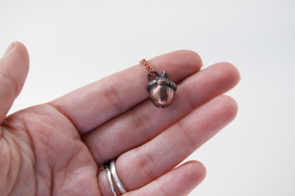 Small Fallen Copper Acorn Necklace | REAL Acorn Pendant - Enchanted Leaves - Nature Jewelry - Unique Handmade Gifts