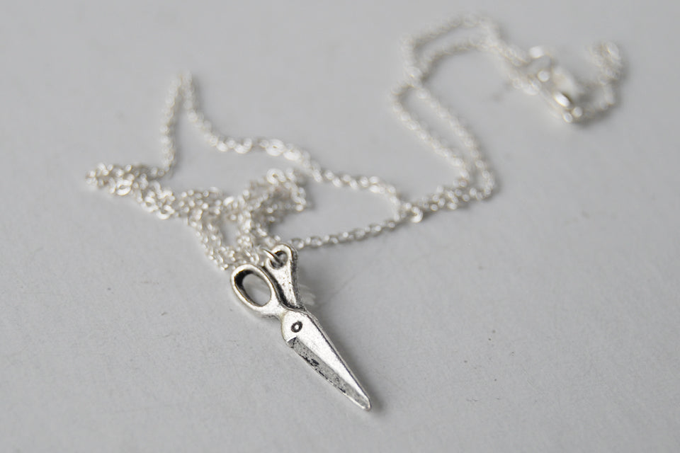 Mini Scissors Necklace | Silver Scissor Charm Necklace | Tool Jewelry - Enchanted Leaves - Nature Jewelry - Unique Handmade Gifts
