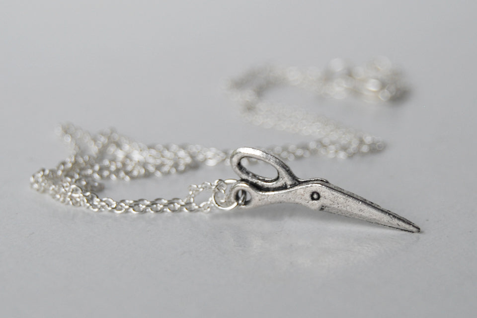 Mini Scissors Necklace | Silver Scissor Charm Necklace | Tool Jewelry - Enchanted Leaves - Nature Jewelry - Unique Handmade Gifts
