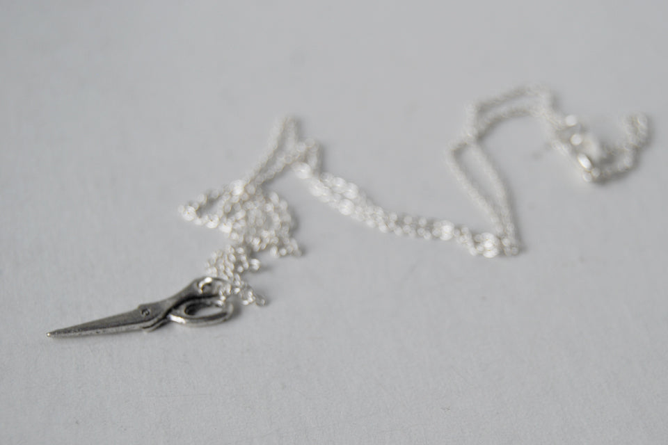Mini Scissors Necklace | Silver Scissor Charm Necklace | Tool Jewelry - Enchanted Leaves - Nature Jewelry - Unique Handmade Gifts
