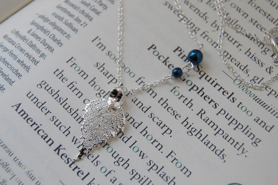Custom Small Silver Birch Leaf Necklace | REAL Birch Leaf Electroformed Pendant | Nature Jewelry - Enchanted Leaves - Nature Jewelry - Unique Handmade Gifts