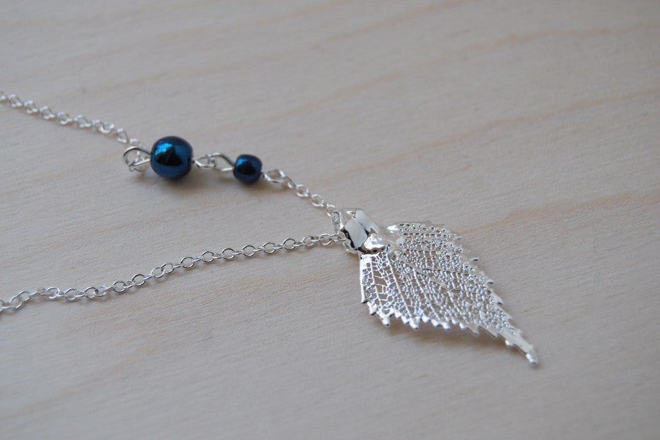 Custom Small Silver Birch Leaf Necklace | REAL Birch Leaf Electroformed Pendant | Nature Jewelry - Enchanted Leaves - Nature Jewelry - Unique Handmade Gifts