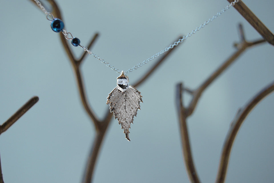 Custom Small Silver Birch Leaf Necklace | REAL Birch Leaf Electroformed Pendant | Nature Jewelry - Enchanted Leaves - Nature Jewelry - Unique Handmade Gifts
