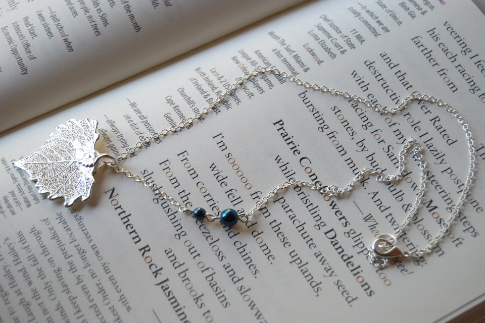 Small Silver Cottonwood Leaf Necklace | Electroformed Leaf Pendant | Real Cottonwood Leaf Jewelry - Enchanted Leaves - Nature Jewelry - Unique Handmade Gifts