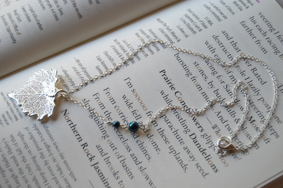 Custom Medium Silver Cottonwood Leaf Necklace | Electroformed Jewelry | Real Leaf Nature Jewelry - Enchanted Leaves - Nature Jewelry - Unique Handmade Gifts