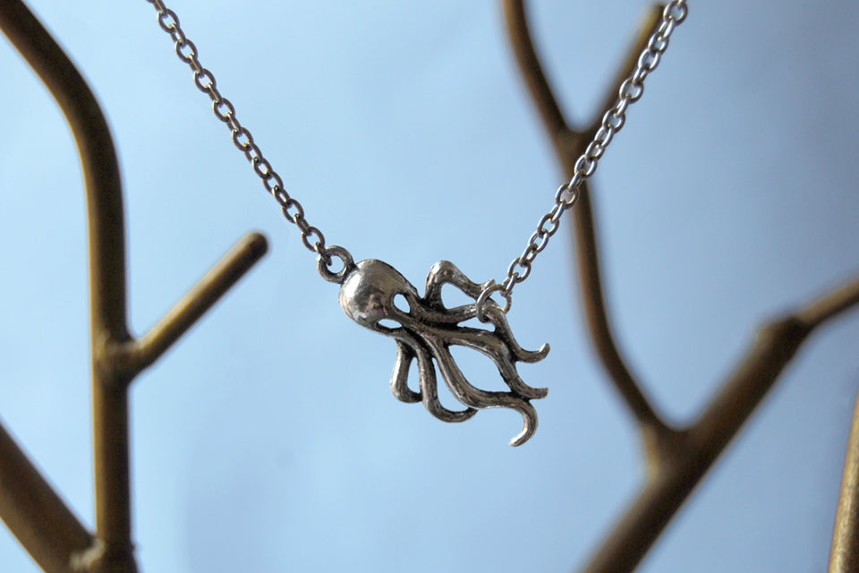 Sweet and Simple Octopus Necklace | Octopus Charm Necklace | Nautical Jewelry - Enchanted Leaves - Nature Jewelry - Unique Handmade Gifts