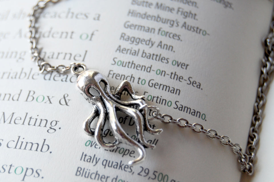 Sweet and Simple Octopus Necklace | Octopus Charm Necklace | Nautical Jewelry - Enchanted Leaves - Nature Jewelry - Unique Handmade Gifts