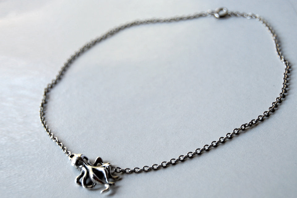 Sweet and Simple Octopus Necklace | Octopus Charm Necklace | Nautical Jewelry - Enchanted Leaves - Nature Jewelry - Unique Handmade Gifts