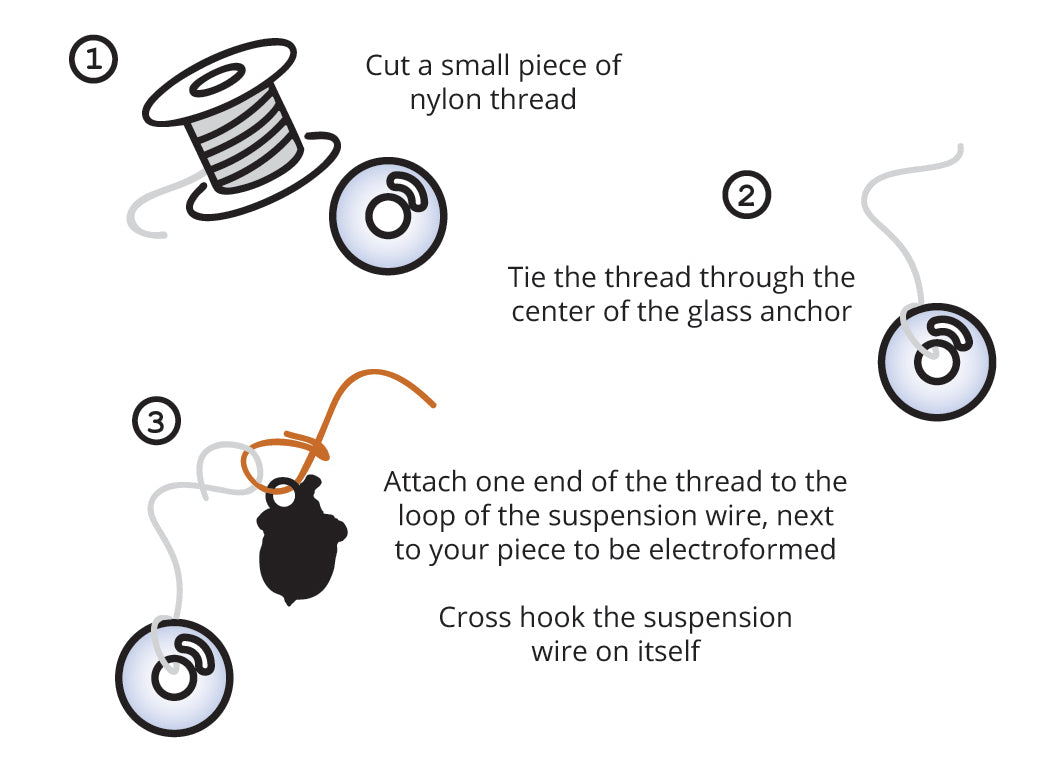 Glass Anchor for Electroforming Organics and Lightweight Items | Submersion Aid - Enchanted Leaves - Nature Jewelry - Unique Handmade Gifts