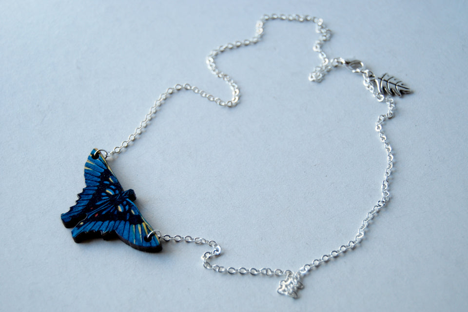 Swordtail Butterfly Necklace - Enchanted Leaves - Nature Jewelry - Unique Handmade Gifts
