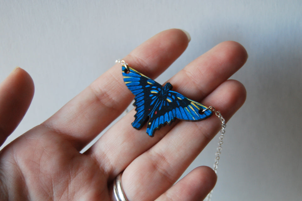 Swordtail Butterfly Necklace - Enchanted Leaves - Nature Jewelry - Unique Handmade Gifts