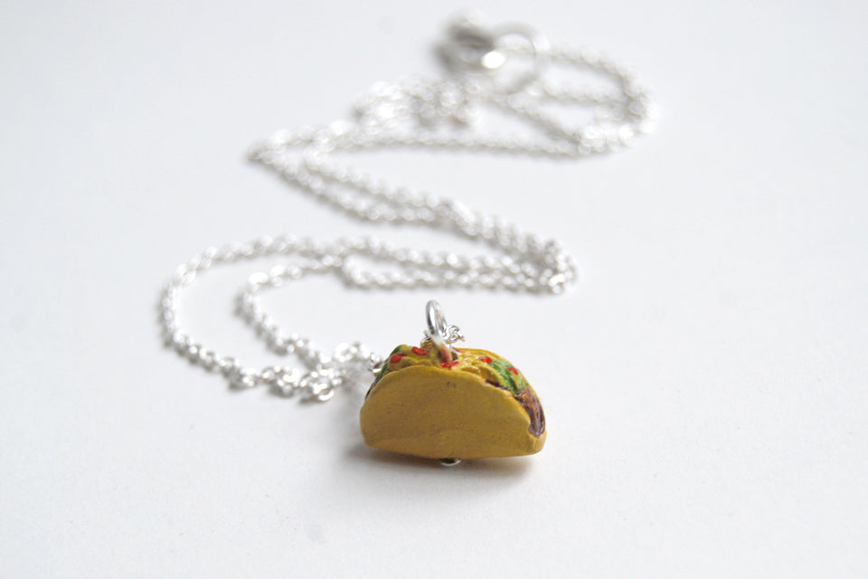 Tiny Crunchy Taco - Enchanted Leaves - Nature Jewelry - Unique Handmade Gifts