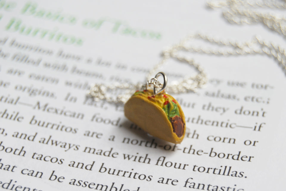 Tiny Crunchy Taco - Enchanted Leaves - Nature Jewelry - Unique Handmade Gifts
