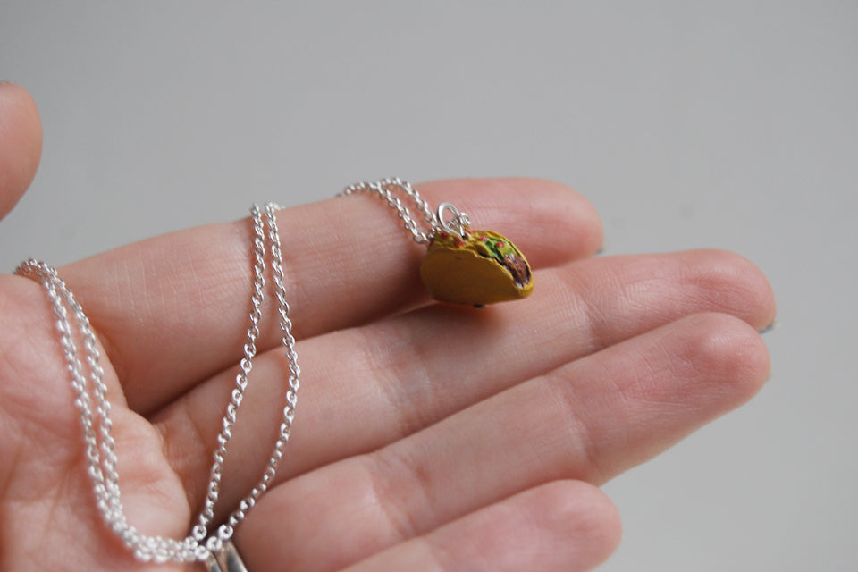 Tiny Crunchy Taco - Enchanted Leaves - Nature Jewelry - Unique Handmade Gifts