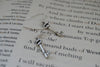 Tiny Skeleton Key Earrings - Enchanted Leaves - Nature Jewelry - Unique Handmade Gifts