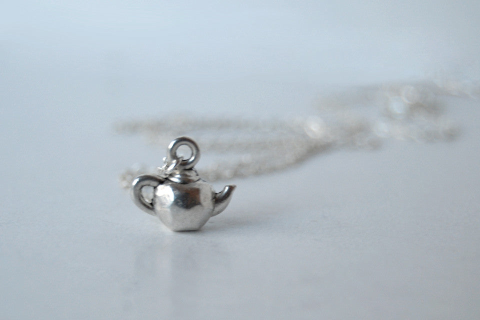 Tiniest Teapot Necklace - Enchanted Leaves - Nature Jewelry - Unique Handmade Gifts