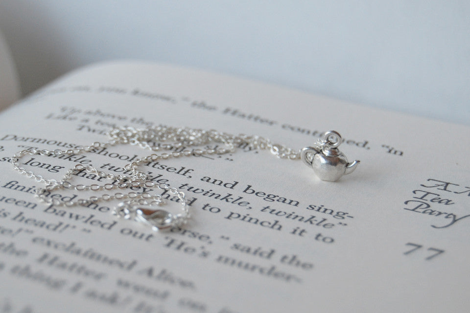 Tiniest Teapot Necklace - Enchanted Leaves - Nature Jewelry - Unique Handmade Gifts