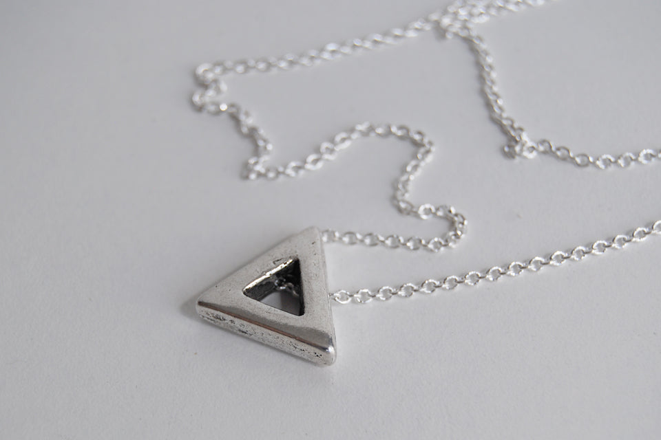 Silver Triangle Necklace | Minimalist Necklace | Silver Shape Charm Necklace - Enchanted Leaves - Nature Jewelry - Unique Handmade Gifts