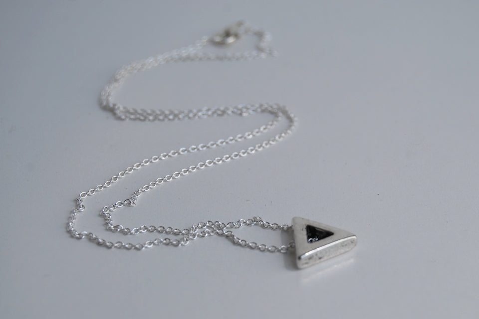 Silver Triangle Necklace | Minimalist Necklace | Silver Shape Charm Necklace - Enchanted Leaves - Nature Jewelry - Unique Handmade Gifts